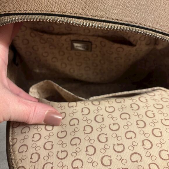 GUESS Brown and Cream Backpack Bag - Picture 5 of 5